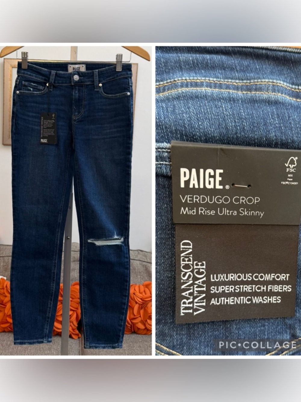 ❣️🆕PAIGE Verdugo Cropped Ripped Ankle Skinny Jeans $229 MSRP❣️